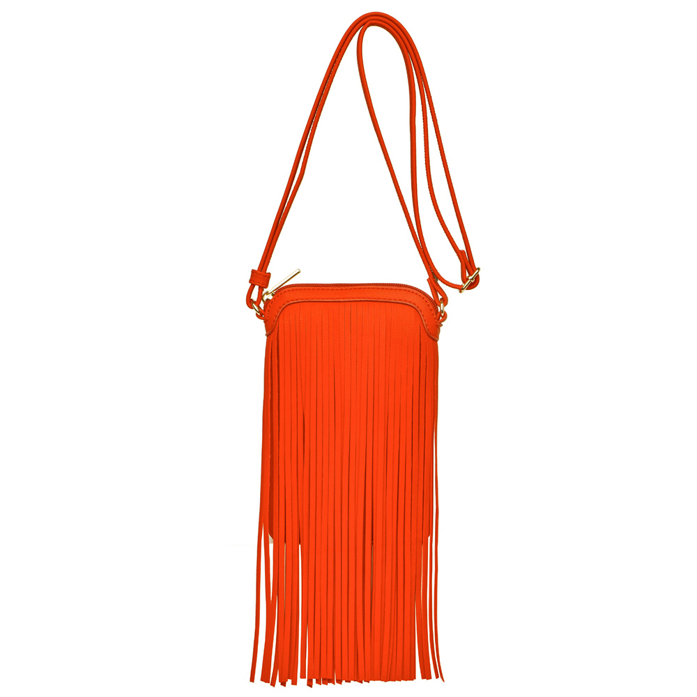 Orange Fashion Long Fringed Messenger Bag - BH156-1 - Click Image to Close